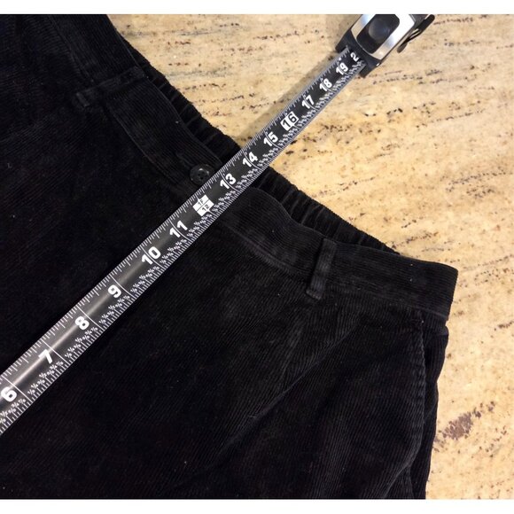 LL Bean Corduroy Pants Womens 16 Black 32x29 Original Fit Elastic Waist - Picture 4 of 14